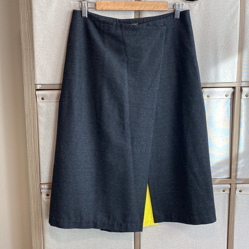 Ter et Bantine wool a line midi skirt
